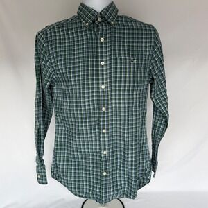 Vineyard Vines Shirt Men Small Slim Fit Tucker Green Plaid Lg Sleeve Button Down